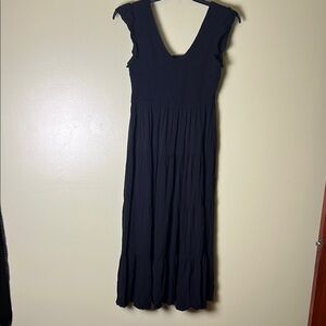 Pretty garden Elegant Black Sleeveless , sun ,maxi, ,summer, Dress.